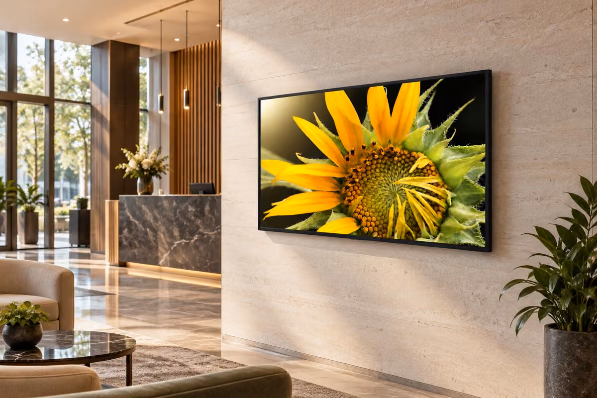 tv-displej-43 — Hotelové lobby, ilustrativní vizualizace
